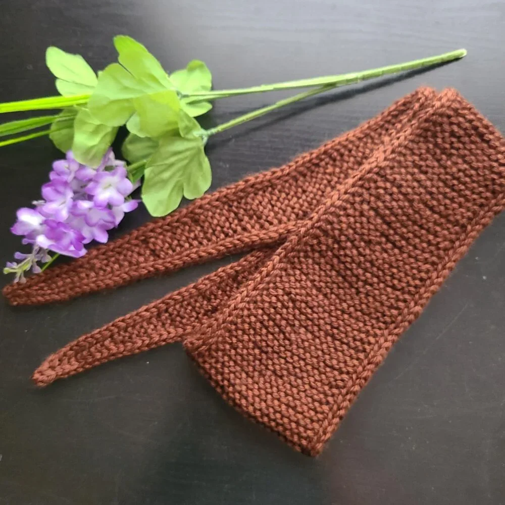 Sophie scarf Neck scarf small scarf Chocolate Brown scarf Knitted Handmade Scarf